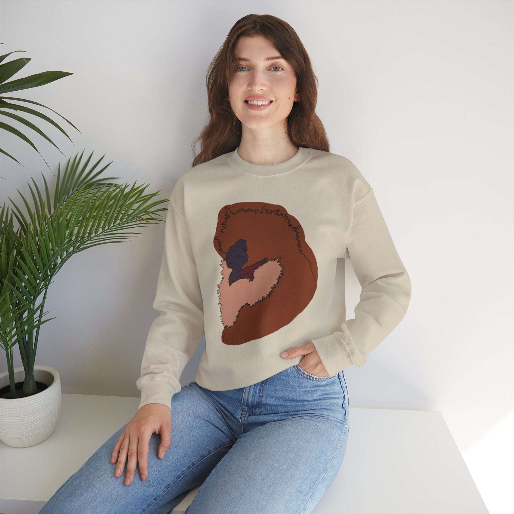 Hand-Drawn Silkie Portrait Crewneck Sweater