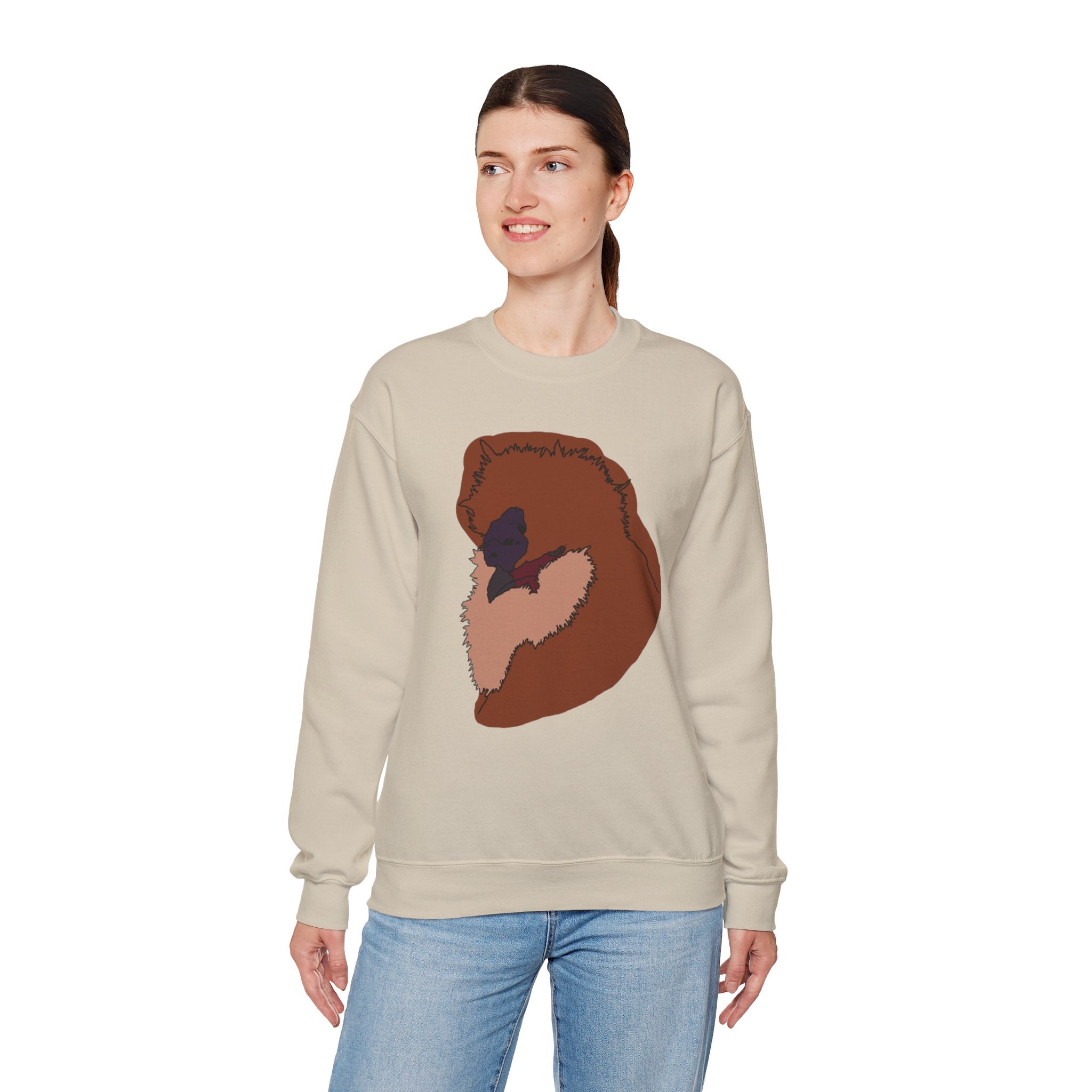 Hand-Drawn Silkie Portrait Crewneck Sweater