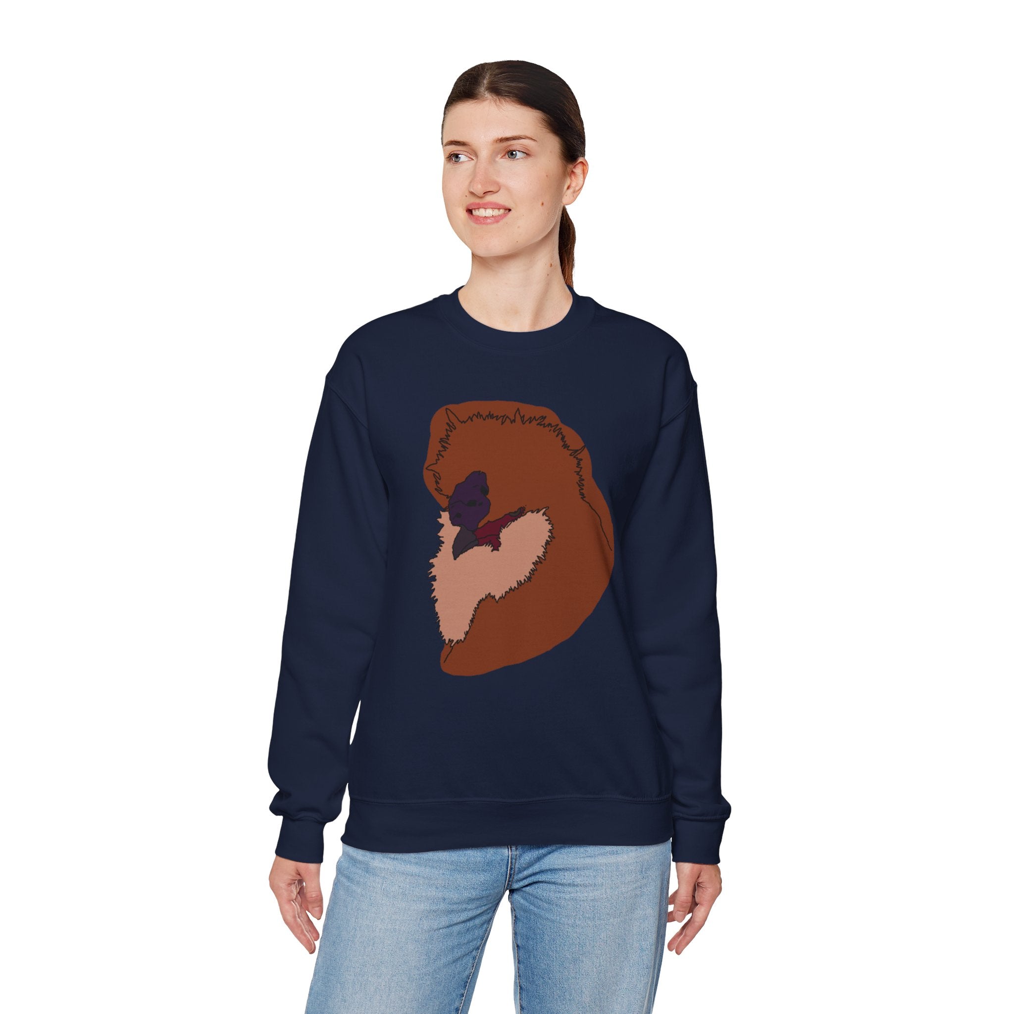 Hand-Drawn Silkie Portrait Crewneck Sweater
