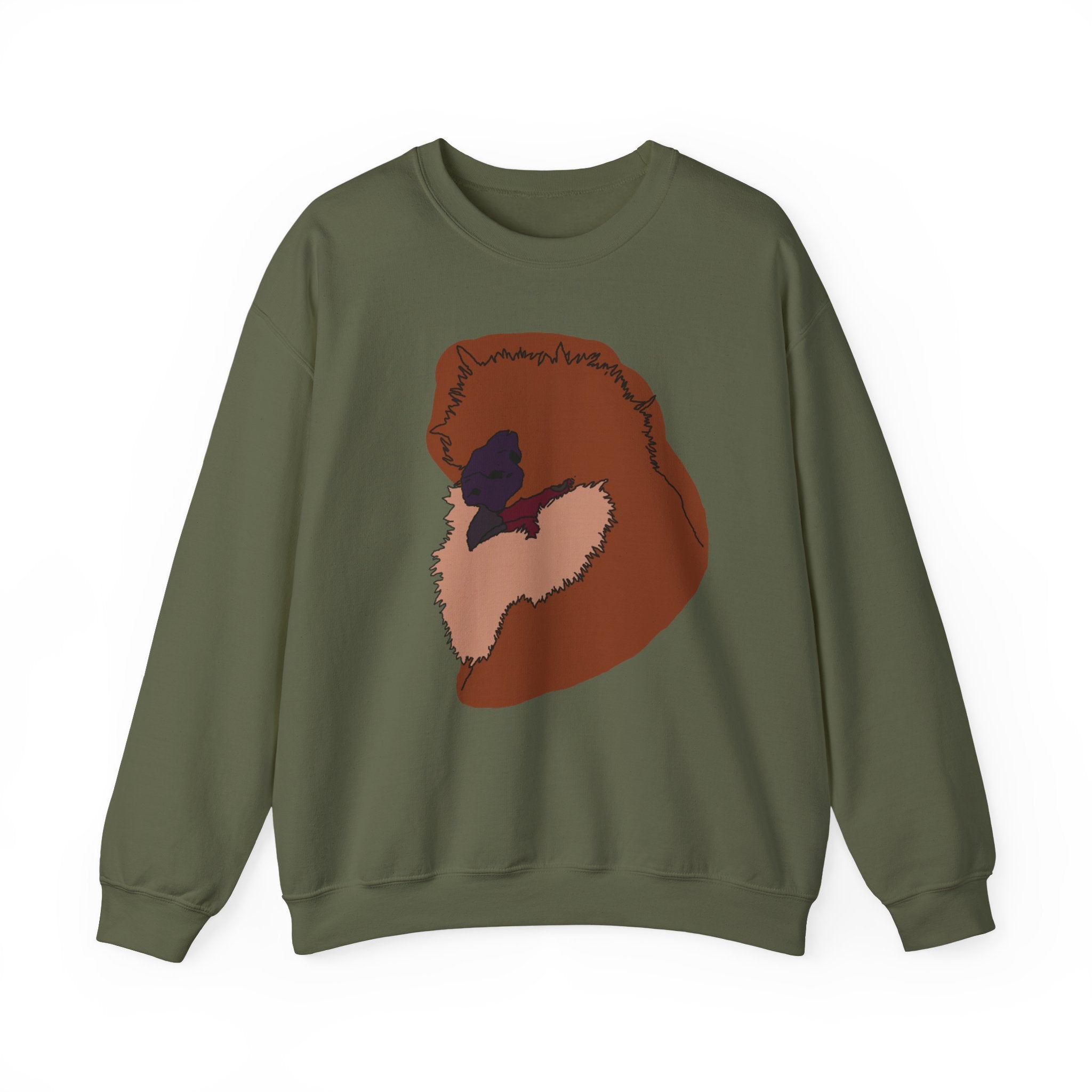 Hand-Drawn Silkie Portrait Crewneck Sweater